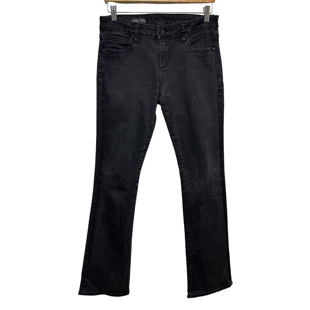KUT from the Kloth Baby Bootcut Jeans Womens 6 Long Black Denim Stretch Workwear